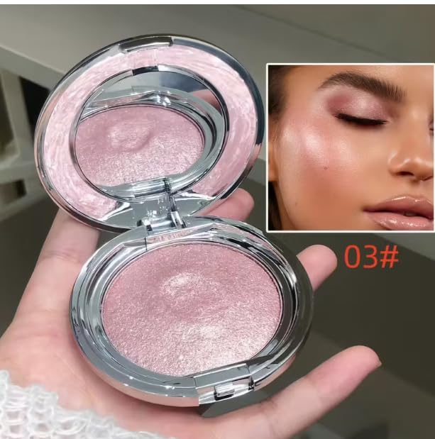 White Moonlight Highlighter – Waterproof Diamond Glow Shimmer for Face & Body | Icy Metallic Finish with Ultra-Fine Sparkle | Long-Lasting Radiance for Luminous Glass Skin, Dewy Look, Party Makeup