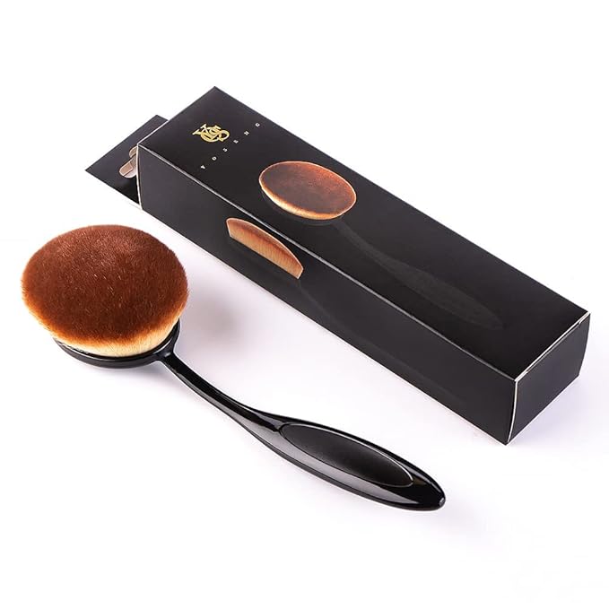 Yoseng Foundation Brush For Liquid Makeup,Oval Black Large Toothbrush makeup brushes Fast Flawless Application Liquid Cream Powder Foundation（pack of 2 ）