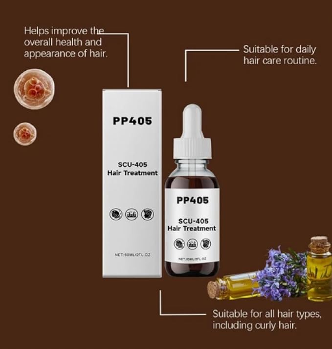 PP405 Hair Treatment | SCU-405 Hair Growth Oil, Fast-Absorbing & Non-Greasy, Hair Growth Serum for Women & men, for All Types-2.11 FL OZ (60ML)