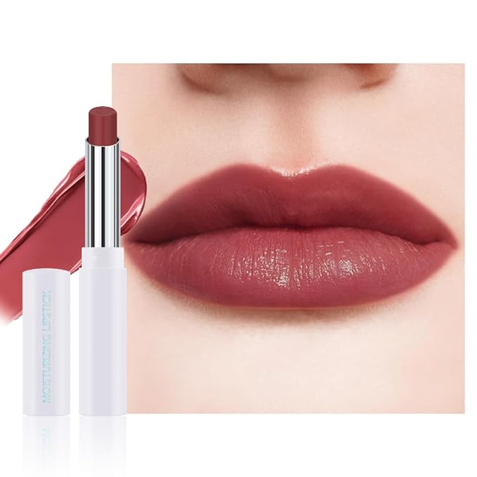 HHLTOH 1Pcs Tinted Lip Balm Moisturizing Lipstick – Waterproof Hydrating Matte Lip Balm for Women, Creamy Natural Color Stain for Dry Lips, Soft Matte Finish with Subtle Scent (#06 Vivid Rose Red)