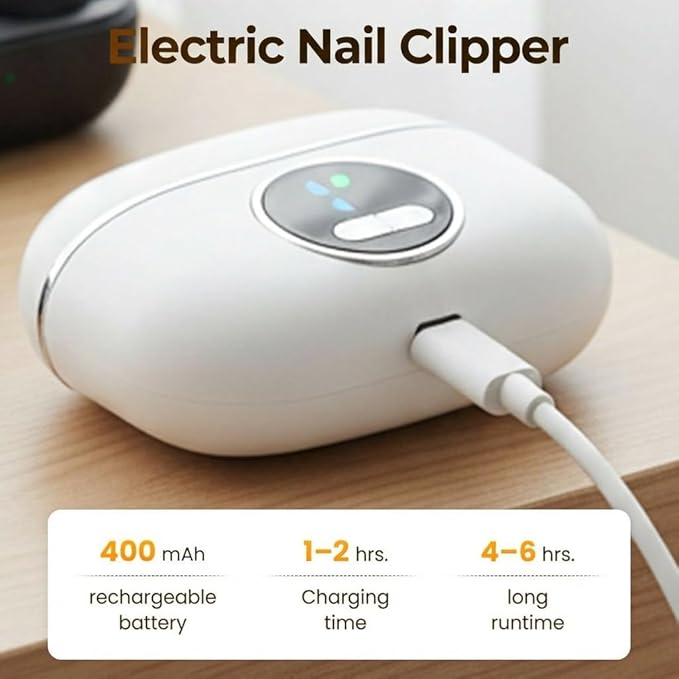 Electric Nail Clippers, 2026 New 2 in 1 Electric Nail Trimmer Polisher with 3 Adjustable Speeds, Automatic Nail Care for Seniors, Adults (Pink)