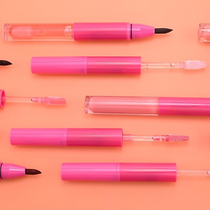 evpct ‌3Pcs Matte Liquid Lipstick Marker Pen Lip Liner Combo Set with Lip Oil, Nude Maple Caramel Red 2 in 1 Lipgloss Tint Lipstick Long Lasting Waterproof for Women, Longwear Lips Stain 24 hours
