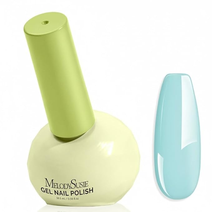 MelodySusie Highly Pigmented Gel Nail Polish, 0.56 Fl Oz Soak Off UV LED Blue Gel Polish, Plant-Based Formula, 16.5ml Tilt-and-Stand Bottle, TPO & HEMA Free, Gift for Nail Art at Home & Salon