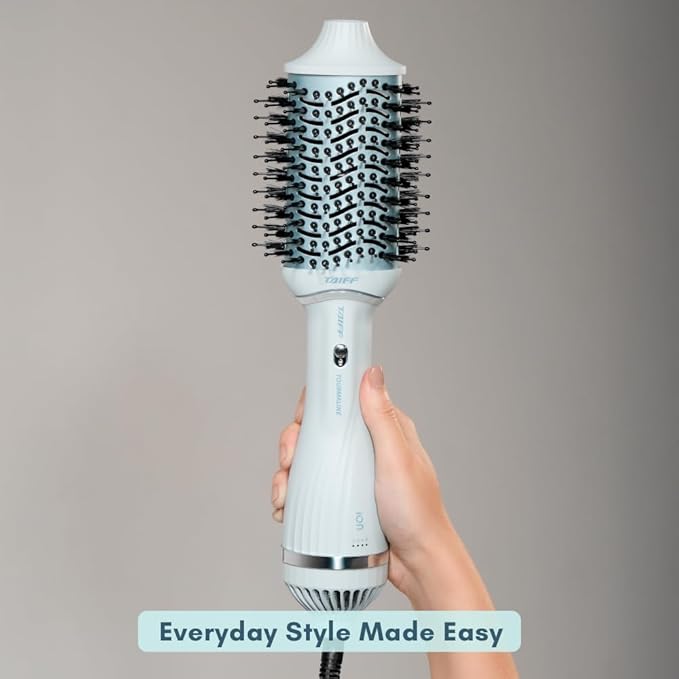 Taiff Blow Dryer Brush | 2 in 1 Hot Air Brush and Hair Dryer with Tourmaline and Ionic Technology | 1200W Fast Drying DC Motor | Removable Head | Hair Styling Tool for Smooth Frizz Free
