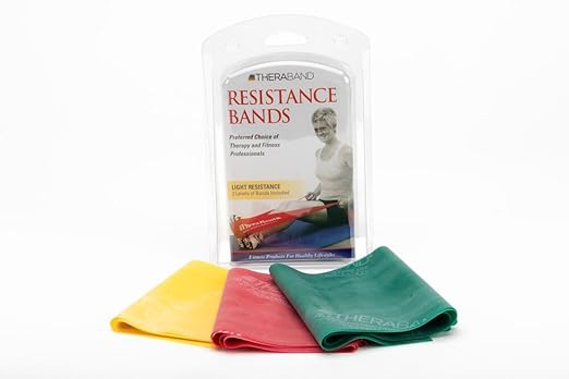 THERABAND Latex, Yellow/Red/Green - Beginner Set