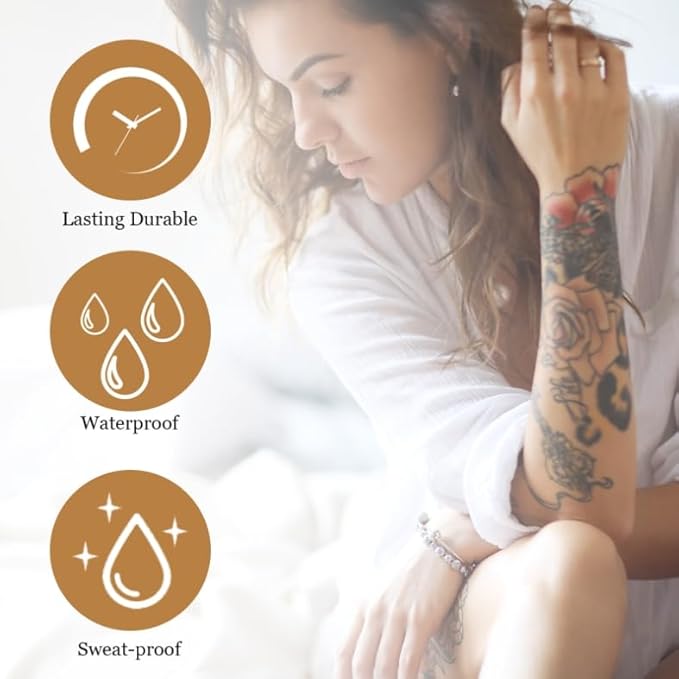 Tattoo Cover Up Makeup Waterproof, Long-Lasting Tattoo Cover Up Concealer,Tattoo Cover Up Makeup Waterproof,Invisible and Natural, Suitable for Tattoos, Scars and Vitiligo