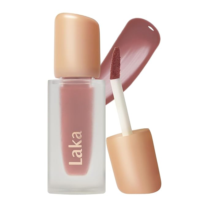 Laka Fruity Glam Tint, 4.5g/0.15oz, Glowing Lip Stain with Wide Color Spectrum, Hydrating & Lightweight Texture, Buildable Color, Non-Sticky, Vegan, K-Beauty (#141 Compote)