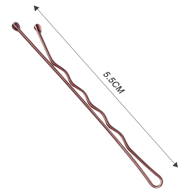 MORGLES 2 Inches Brown Bobby Pins Bulk, 120PCS Brown Hair Pins with Box for Women Girls