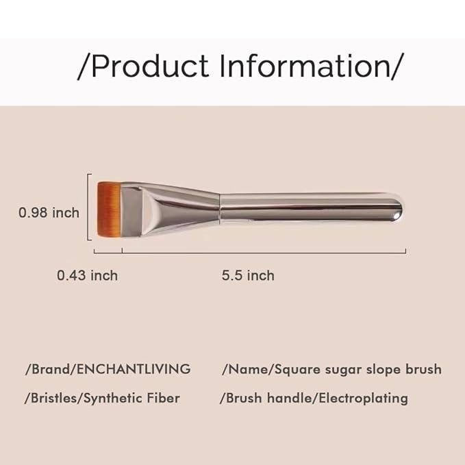 ENCHANTLIVING Foundation Brush for Liquid Makeup,Concealer Brush,Cosmetic Brush,Kabuki Brush, Premium Soft Bristles,Doesn't Soak Up Powder For Creams,Facial Mask,Liquids,Mask Cosmetic Makeup Tool