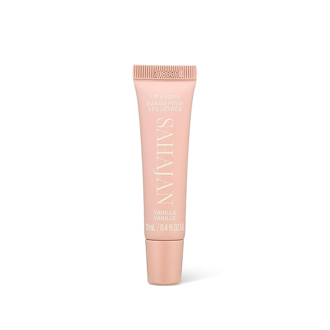 Sahajan Lip Karma Vanilla | Nourishing Lip Balm with Argan Oil, Castor Oil, Vitamin E | Clean Ayurvedic Hydrating Lip Balm | Softens, Smooths, Soothes Chapped Dry Lips, Lasting Moisture | 0.4 fl oz