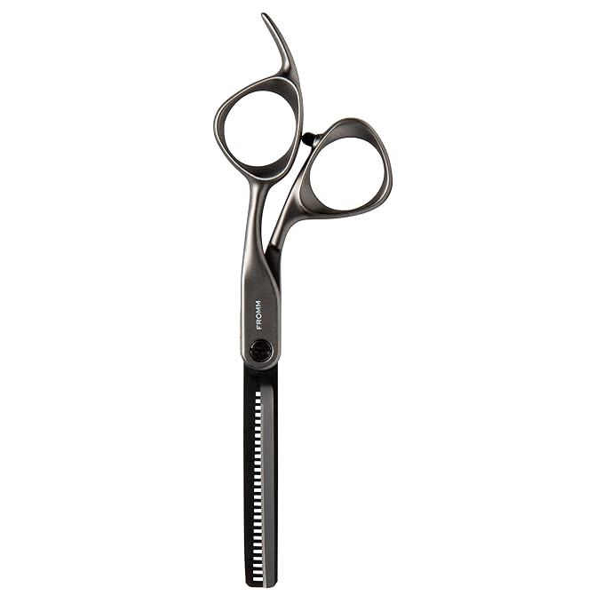Fromm Professional Invent 5.75" 28-Tooth Precision Hair Thinning & Texturizing Shears for Blunt & Layer Cuts in Gunmetal Japanese Steel Scissors with Semi-Convex Blade for Salon Stylists