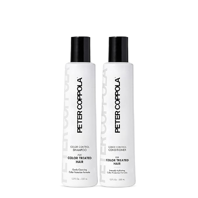 PETER COPPOLA Color Control Sulfate Free Shampoo & Conditioner For Color Treated Hair - Color Safe Keratin Shampoo & Intensely Hydrating Conditioner, 12 Fl Oz Duo