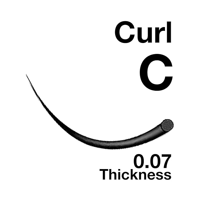 Eyelash Extensions 0.07mm Thickness C Curl Length 14mm Easy Fan Eye Lashes For Lash Extensions(0.07,C,14mm)