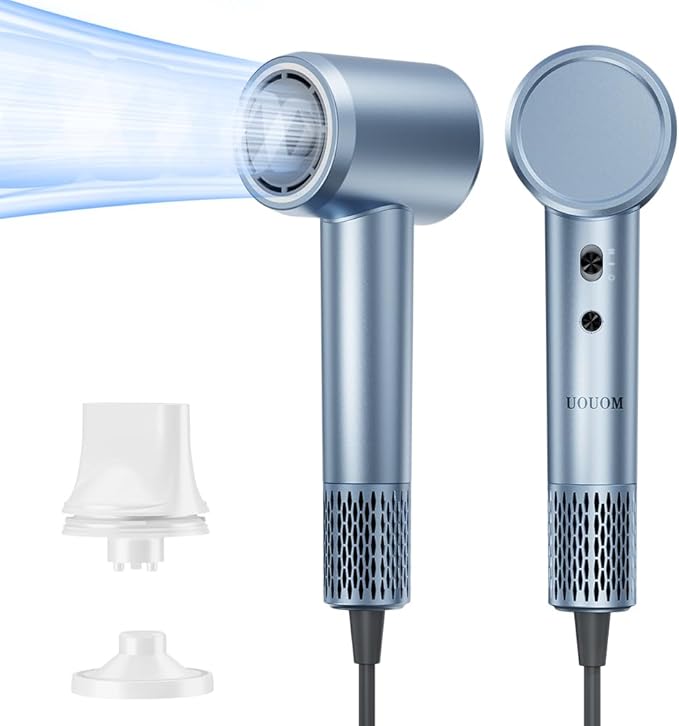 Hair Dryers,UOUOM Travel Hair Dryer, Low Noise,Compact Hair Dryers for Women, 120M Ionic Hair Dryers with Magnetic Attachments, Fast-Drying for All Hair Types