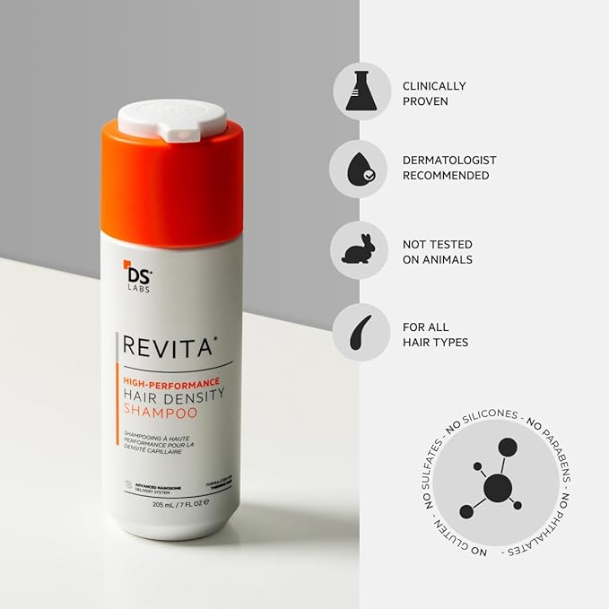DS Labs Revita Shampoo, 205 mL – Scalp Refreshing Cleanse for Fuller Looking, Volumizing, Lightweight Hydration, Sulfate & Silicone Free, Color Safe, For Men & Women