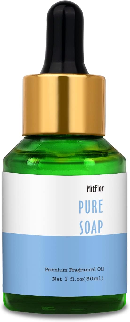 Pure Soap Fragrance Oil, MitFlor Single Diffuser Essential Oil, Large Size Premium Grade Fragrance Oil for Soap & Candle Making, Fresh & Clean Scent for Home Fragrance, 30ml