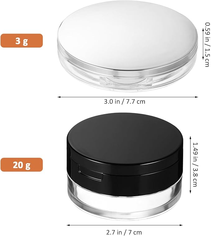 Beaupretty 2 Pieces Loose Powder Container with Puff 0.7 oz