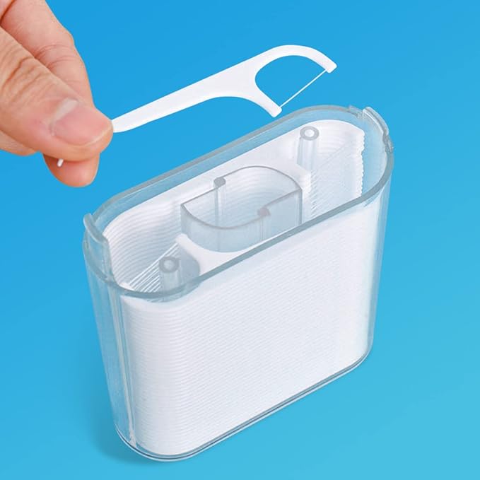 Dental Floss Picks -Automatic Floss Pick Dispenser, Tooth Picks Flossers with Soft Brush, Pop Up Floss Picks Holder Organizer, More Hygienic for Bathroom and Travel, No Break Flosser (92)