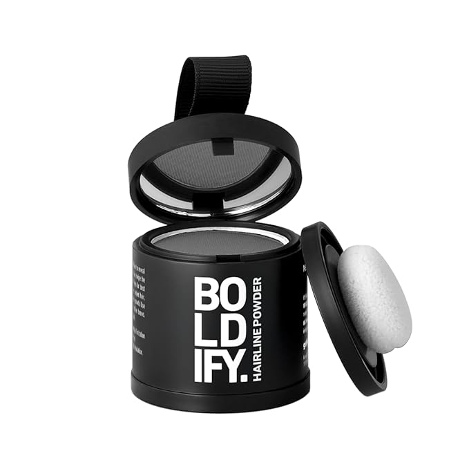 BOLDIFY Hairline Powder (LARGE, 10g) - Root Touch Up Hair Color for Gray Coverage - Bald Spot Concealing Hair Powder for Women & Men - 24-Hour Stain-Proof - Gray