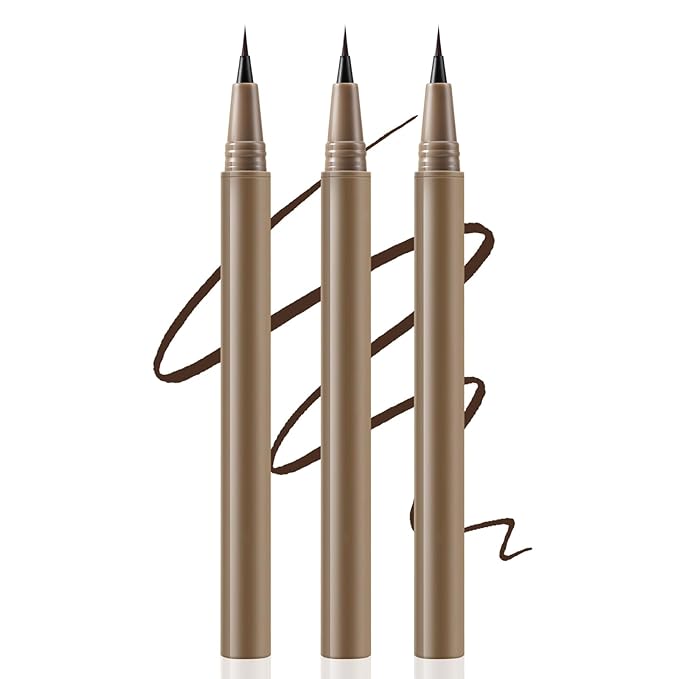 Boobeen 3pcs Eyeliner Liquid Liner, Black Eyeliner Pen Waterproof with Ultra-fine tip, Ink Liner Eye Liner Long Lasting, Quick Drying