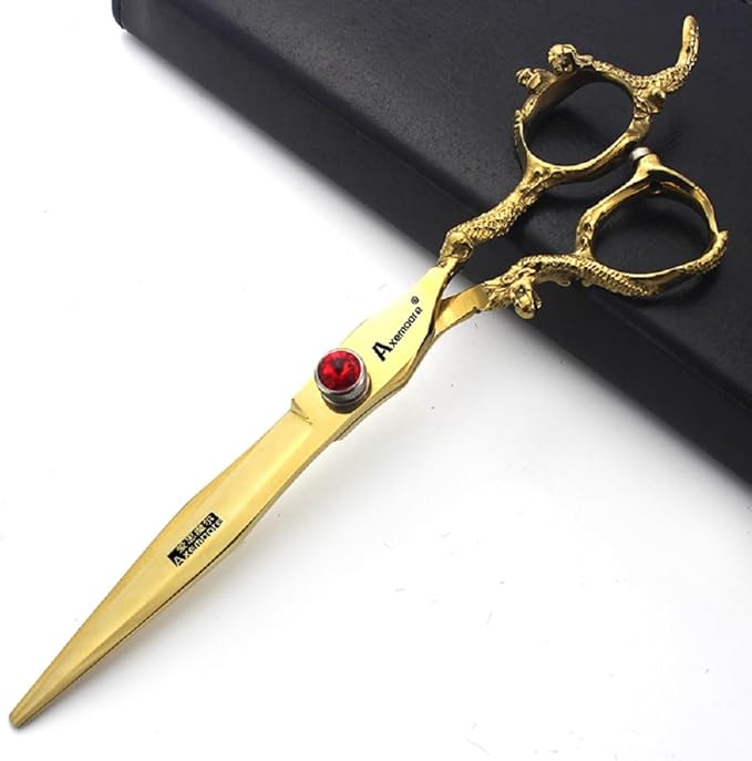 6 inch /7 inch salon professional salon scissors salon hairdresser hair cutting hairstyle pruning tools Japan 440c high hardness stainless steel golden (Gold)