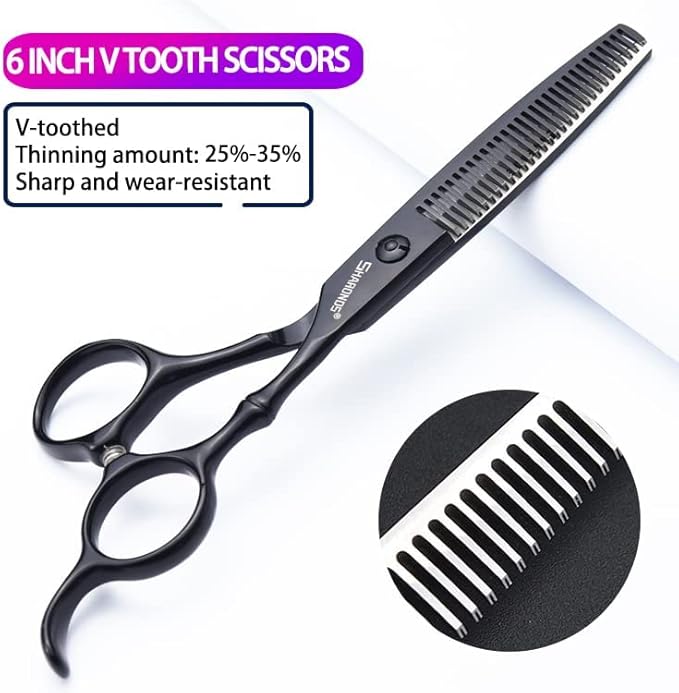 6/7 Inch Hairdressing Scissors Set Barber Shop Hair Scissors Styling Tools (6 inch-2pc-B)