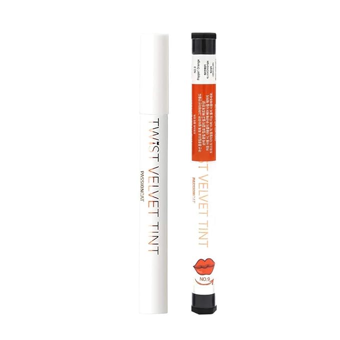 Long Lasting Lip Stain for Lips and Cheek Tint | High Pigment Color | lightweight Matte Finish | Weightless | Full Coverage | Twist Velvet Tint #9 (No.9)