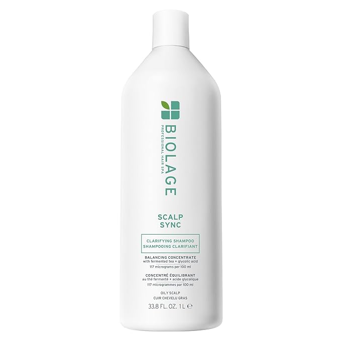 Biolage Scalp Sync Clarifying Shampoo - Residue & Buildup Remover, For Oily Scalp, Fermented Tea & Glycolic Acid, Vegan & Paraben-Free