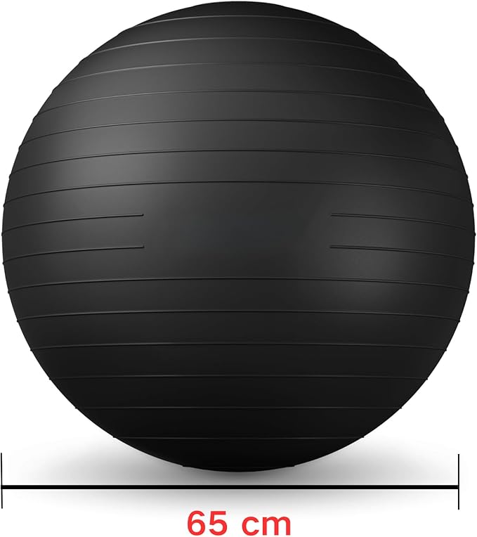 Exercise Ball - Yoga Ball Anti-Burst and Slip Resistant, for Fitness, Pregnancy, Stability, Balance, Core Workout - Training Ball w/Quick Pump - Office, Home, Gym