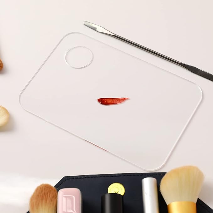 2PCS Acrylic Cosmetic Palette with 2PCS Spatula Tool,Makeup