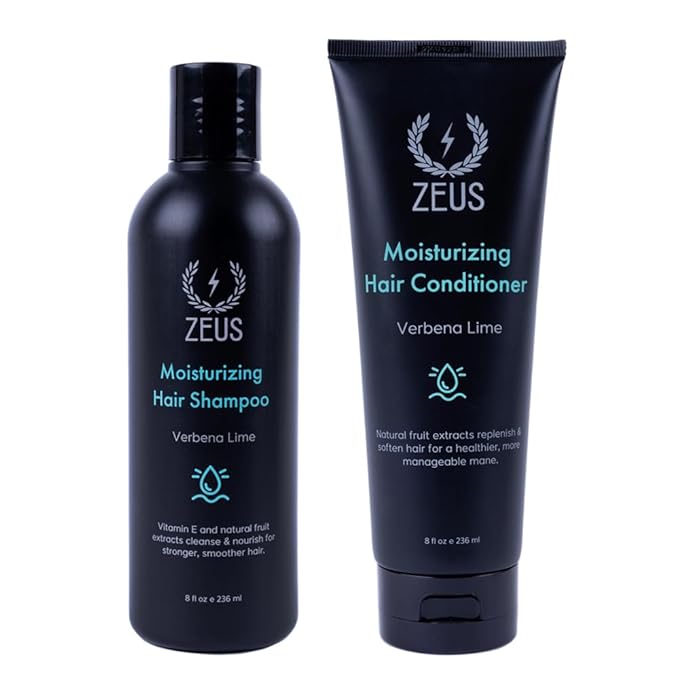 ZEUS Advanced Hair Wash Set for Men, Moisturizing Shampoo & Conditioner Duo with Fruit Extracts & Argan Oil for Smooth, Healthy, Restoring Hair (Made in USA) Combo Set
