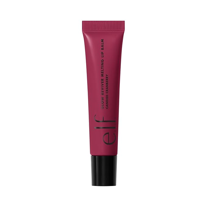 e.l.f. Glow Reviver Melting Lip Balm, Hydrating Tinted Lip Balm For A Glossy Finish & Soft, Supple Lips, Vegan & Cruelty-Free, Candied Cranberry