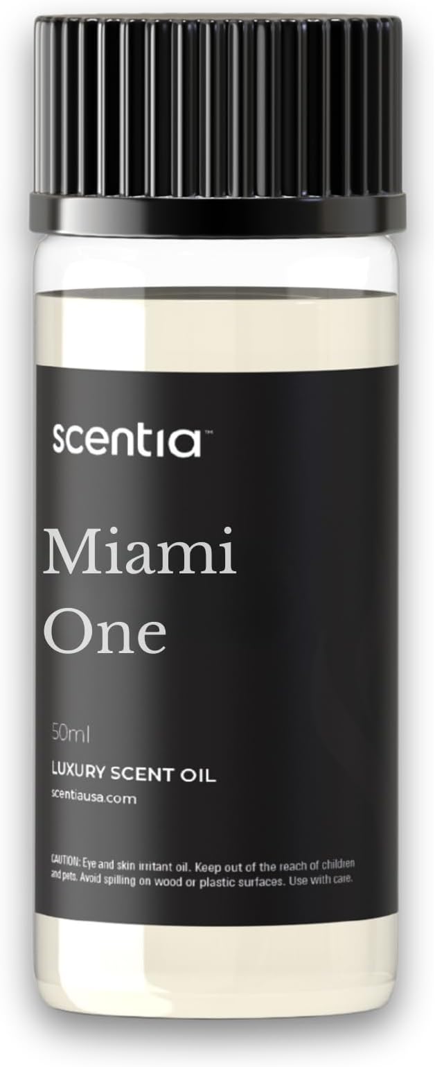 Scentia Miami One Luxury Diffuser Oil Inspired by The 1 Hotel Miami Beach- 50 ml 1.69 fl oz - Essential Oil Blend Sandalwood, Cedar & Lemon Notes for Aromatherapy Diffusers Humidifiers