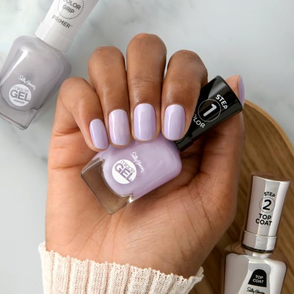 Sally Hansen Miracle Gel Salon Quality Nail Polish | Gel-Like Formula, Two-Step System, No UV Light Needed, Long Lasting | Opaque, Glossy | 608 Chill in the Heir | Light Purple Nail Color