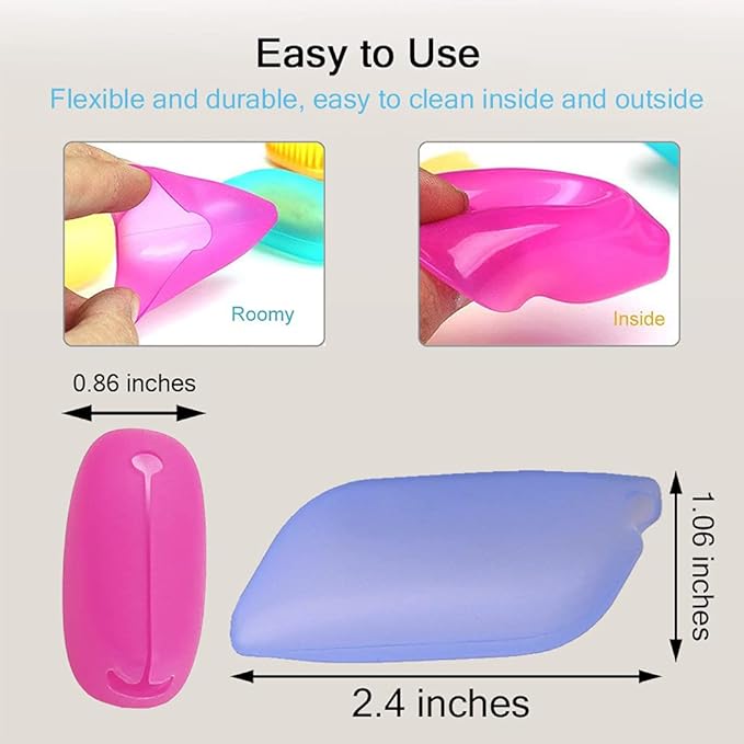 V-TOP 6 Pack Toothbrush Covers, Silicone Electric Toothbrush Cover Cap, Toothbrush Head Cover Replacement Heads & Manual Toothbrush for Travel Home