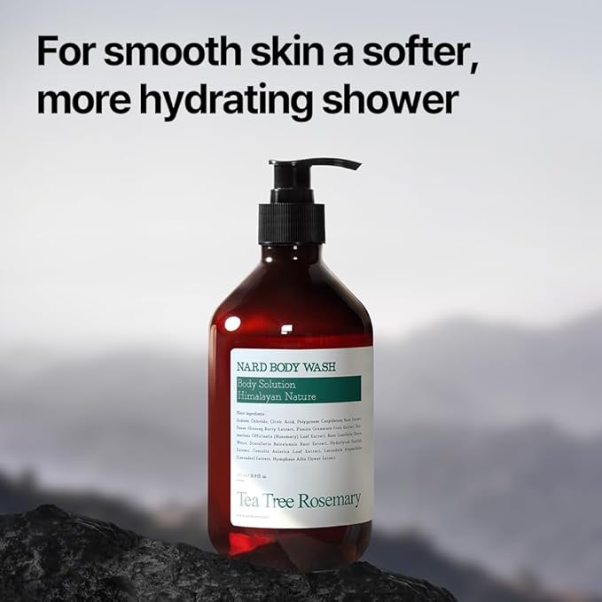 BOUQUET GARNI NARD Body Wash - Tea Tree Rosemary 16.9 fl. oz. / Rich Foam Cleanser with 5 Herbal Extracts, AHA & Pore Purifying Agents