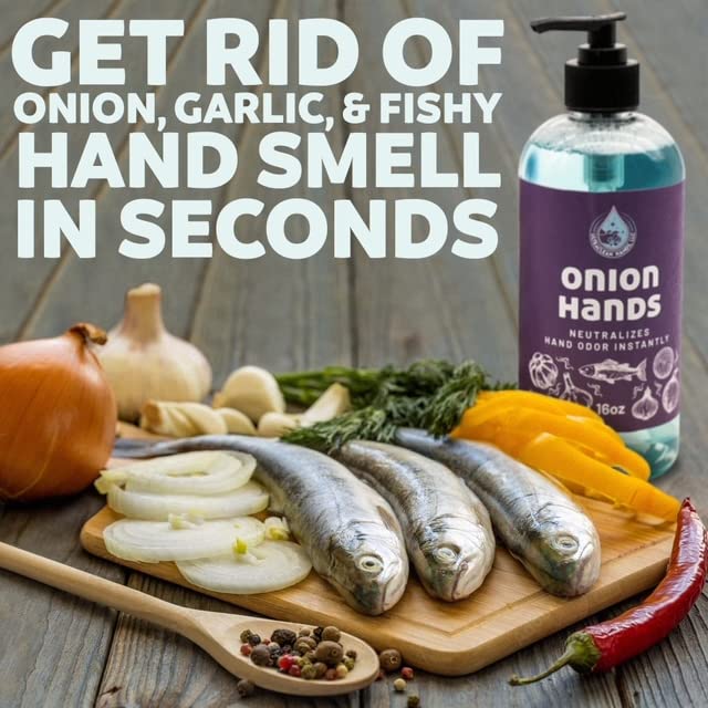 Odor-Eliminating Hand Wash – Instantly Removes Onion, Garlic, Fish & Strong Scents – Unscented, Organic Soap upgrade, 16 fl oz – Made in USA
