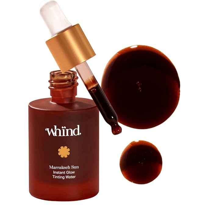 WHIND Marrakech Sun Instant Glow Tinting Water- Self Tanner Face Drops –Bronzing for Face –Lightweight Tanner/Natural Tan- Streak-Free Glow – Tan Drops for Radiant Skin - 1oz / 30ml
