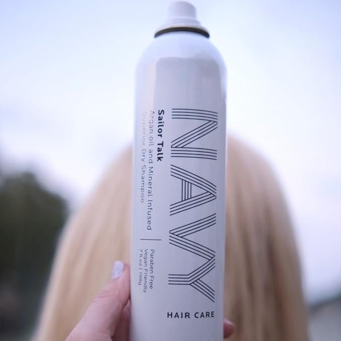 NAVY HAIR CARE Dry Texture Spray + Sailor Talk Dry Shampoo for Oily Hair | Achieve Fuller Looking Hair + Infused with Argan Oil to Prevent Hair Breakage | 7 oz each