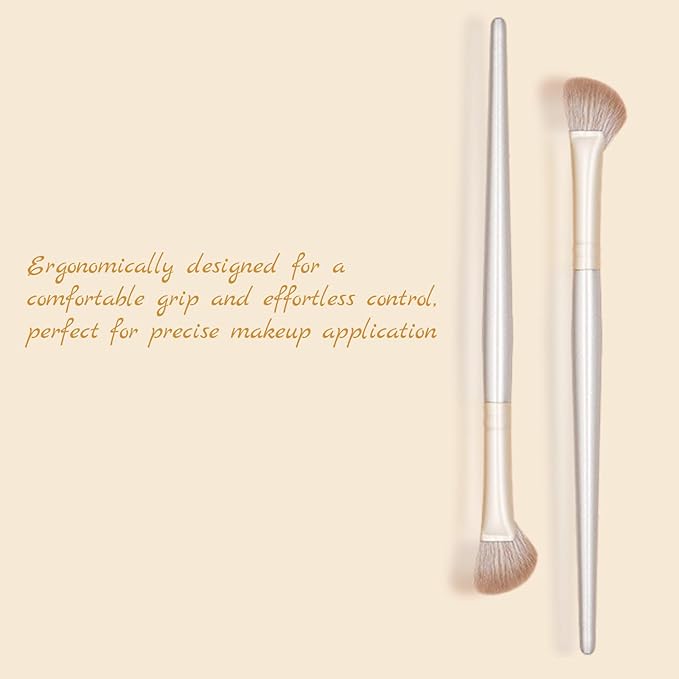 SHELWIN Eyeshadow Makeup Brushes Set with Case 8 PCS Soft Synthetic Hairs Eye Makeup Brushes for Blending Eyebrow Eyeliner Eyeshadow （Silver）