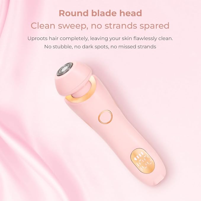 Women Intimate Shaver, Body Groomer Dual Head Bikini Trimmer 2 in 1 Electric Razors Cordless Dry/Wet Use for Pubic Hair, Armpit, Facial Hair Painless Removal Waterproof Rechargeable, for Underarm Leg