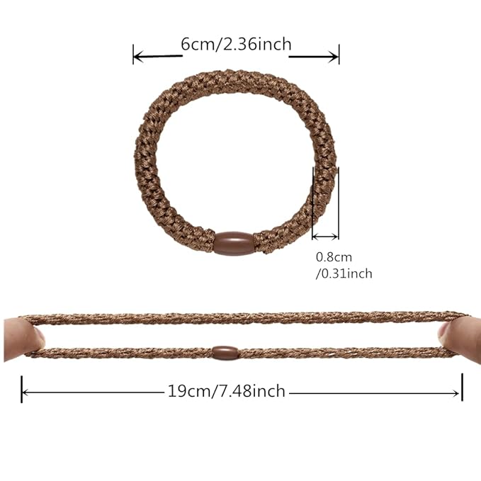 Hair Ties for Thick Hair 30 Pcs Elastics Hair Bands Ponytail Holders No Damage No Crease Hair Elastics For Women Girl(NATURAL MIX)