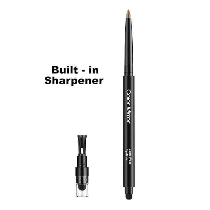 Smudge Proof Eyeliner, Waterproof Retractable Eye liner with Brush, Matte and Shimmer Eyeliner Pencil, Creamy Texture, Long lasting & Smooth(49 Ginger Shimmer)