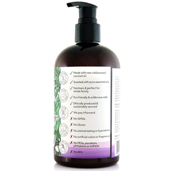 Coco Fiji Face & Body Lotion Infused With Coconut Oil | Lotion for Dry Skin | Moisturizer Face Cream & Massage Lotion for Women & Men |Lavender 12 ozPack of 3