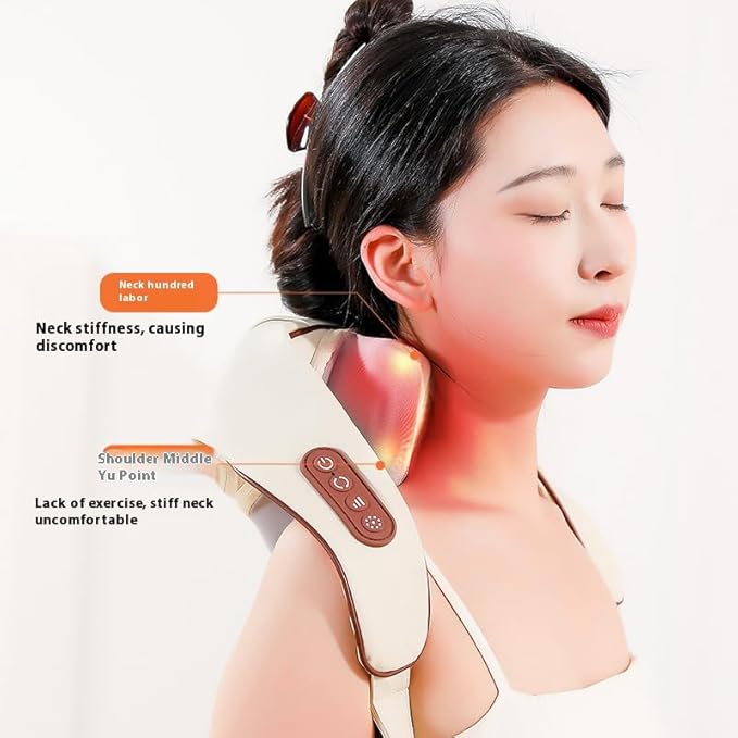 Therapexa Neck & Shoulder Massager,Cordless Neck Massager with Heat,6D Deep Kneading Shiatsu Massager for Back,Shoulder & Leg Pain Relief(White)