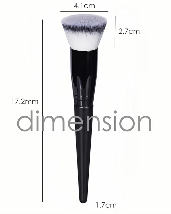 Makeup Brush Foundation Brush Kabuki Flat Top Face Brushes for Liquid Cream or Flawless Powder Buffing Stippling Concealer (Black)