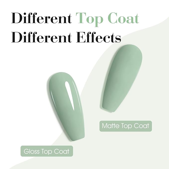 CANNI Light Green Gel Nail Polish, 1Pcs Sage Green Gel Polish Mint Color High Gloss Soak Off U V Nail Manicure Salon DIY