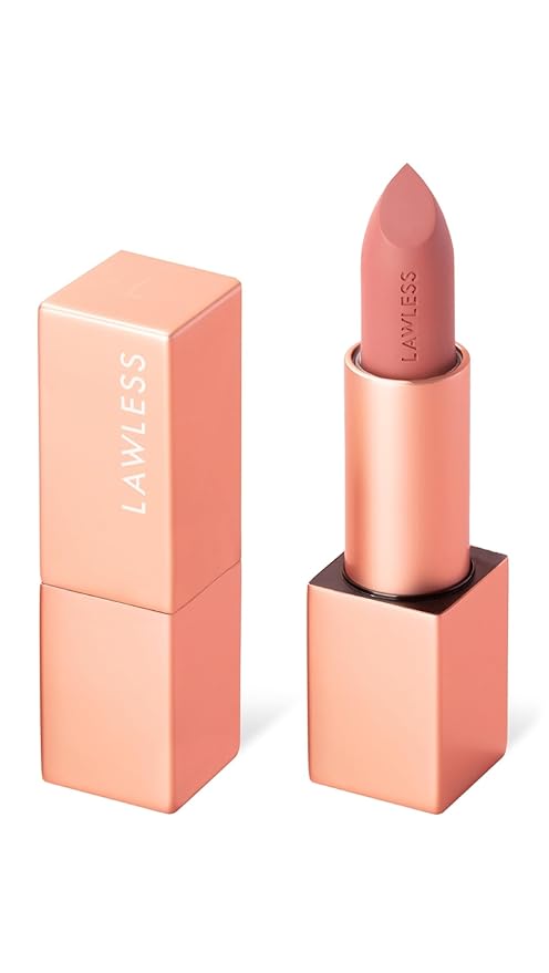 Lawless Women's Forget the Filler Lip-Plumping Line-Smoothing Satin Cream Lipstick, Femme, Pink, 0.1 Ounce