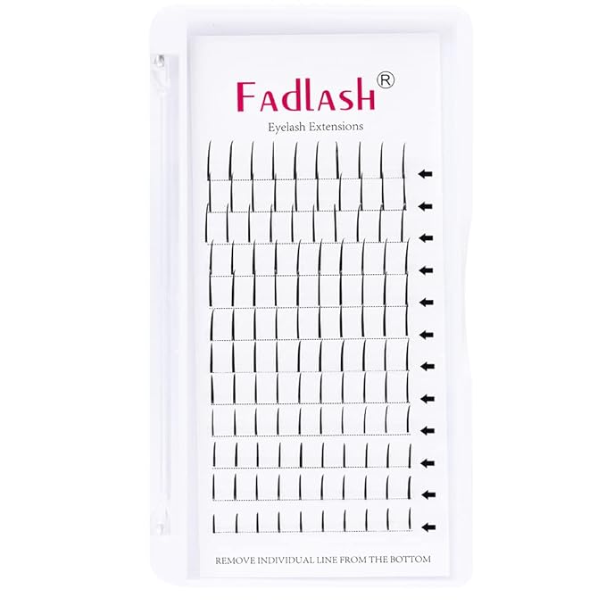 FADLASH Premade Spikes Eyelash Extension Supplies Premade Volume Fans Individual Matte Black Lashes Fairy Eyelashes Soft Single Super Thick Lashes（D Curl, 19mm）
