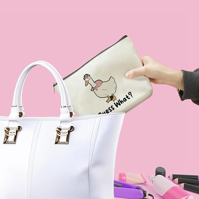 VICBOU Funny Duck Makeup Bag Duck Gifts Duck Supplies Accessories Cute Duck Cosmetic Bag for Women Girls Daughter Animal Duck Lovers Sister Best Friends Graduation Mothers Day Birthday Gifts